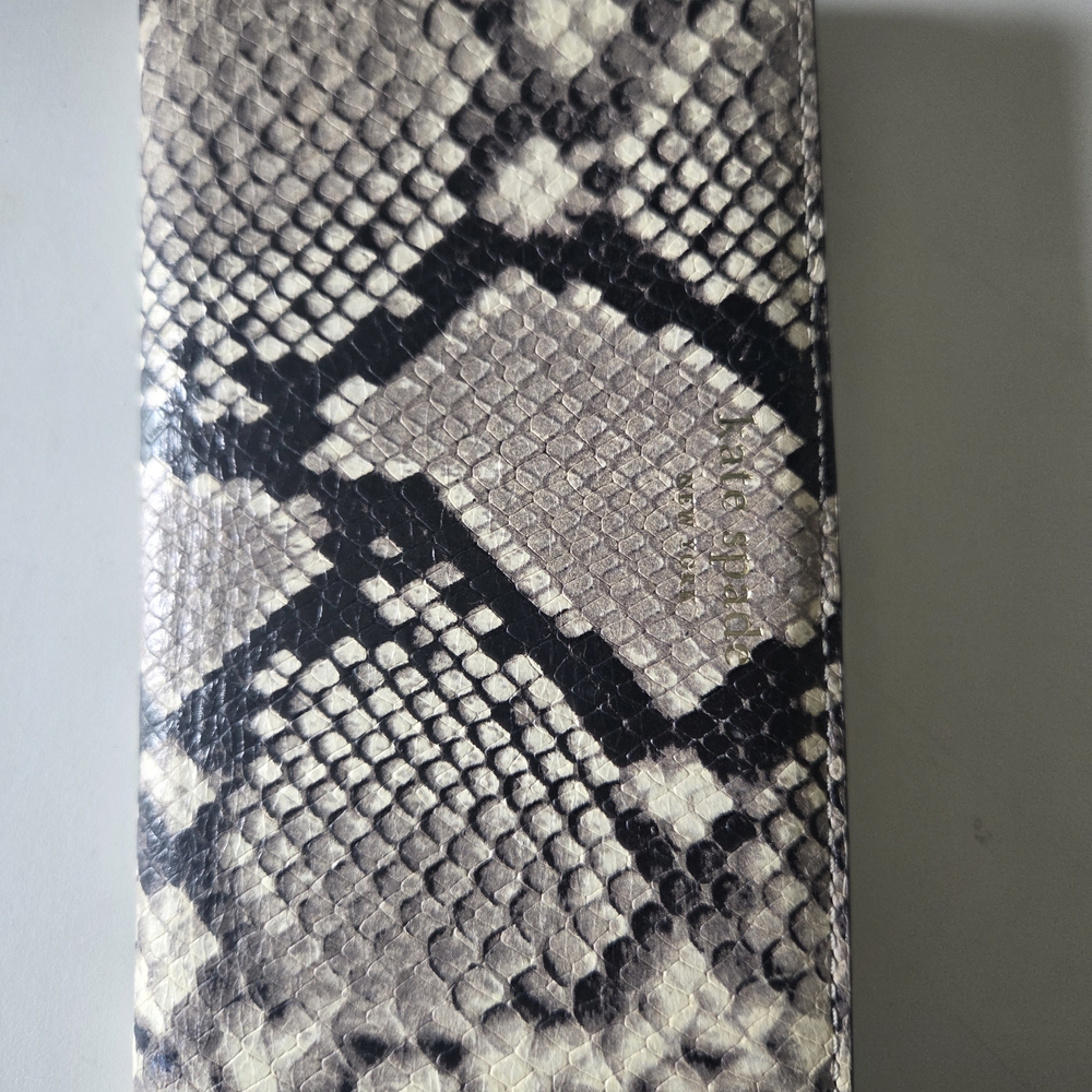 Kate Spade Black and Gray Snakeskin Wallet